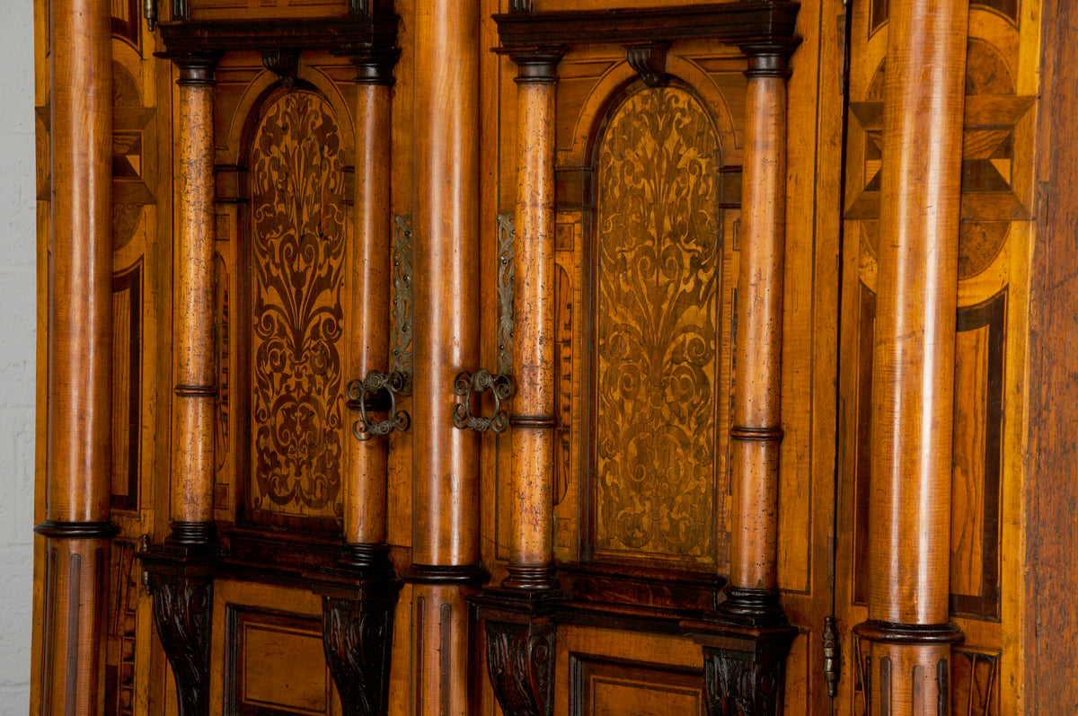 17th Century German Renaissance Fassadenschrank Mixed Wood Armoire
