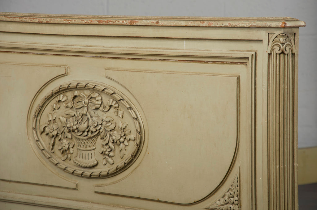 Antique French Louis XVI Painted Green Twinsize Bedframe