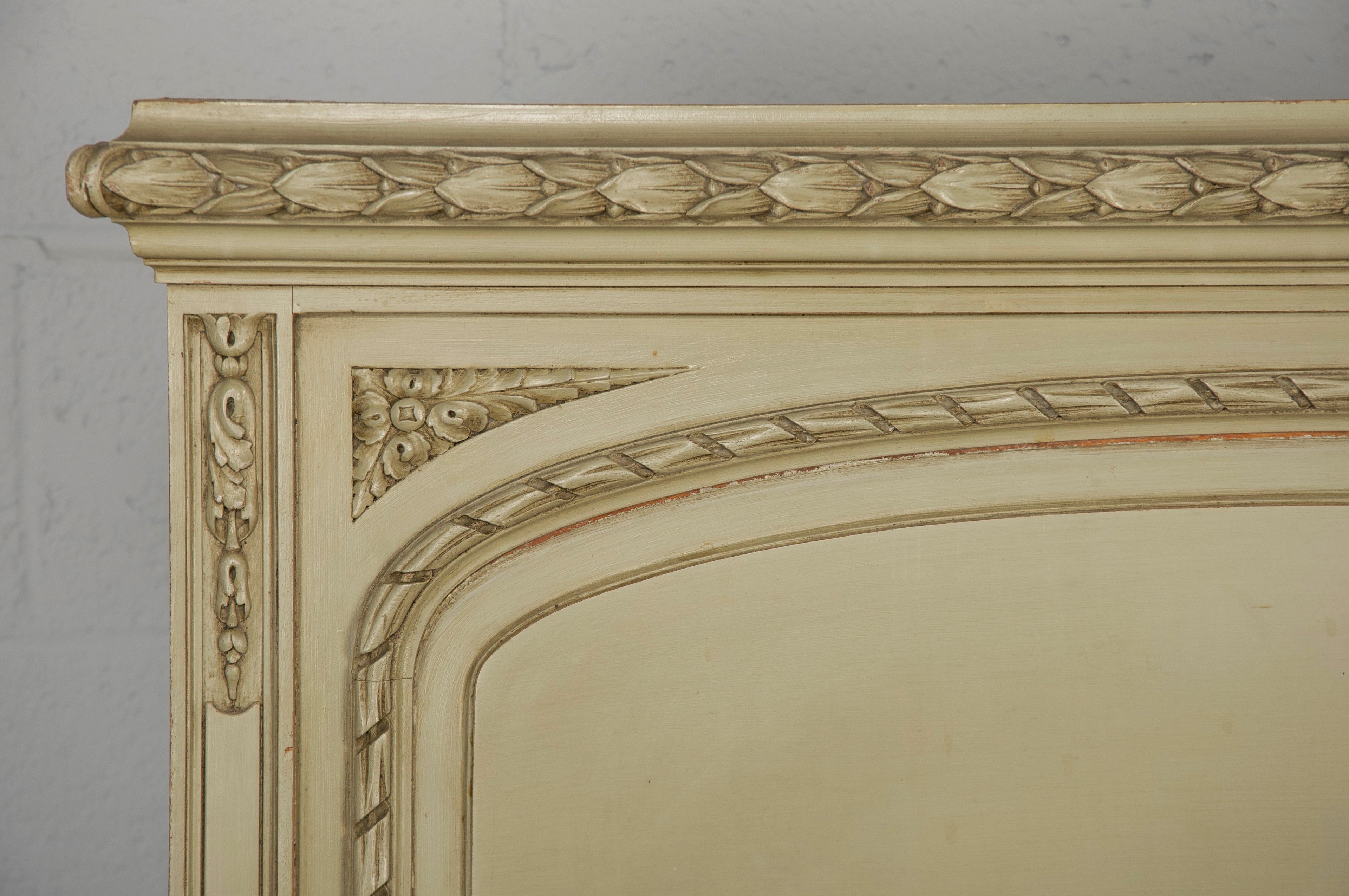Antique French Louis XVI Painted Green Twinsize Bedframe