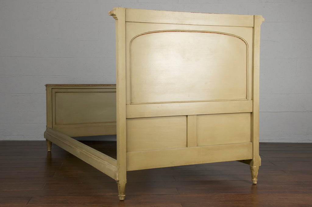 Antique French Louis XVI Painted Green Twinsize Bedframe